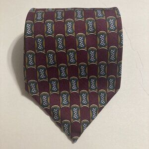 Christian Dior Monsieur Multicolored Geometric  Design silk tie.